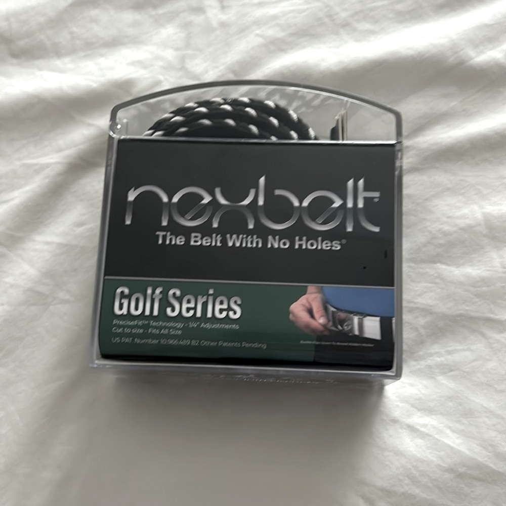 Nexbelt No Holes Braided Ratchet Belt Golf Series- Black, White, Grey - size 31